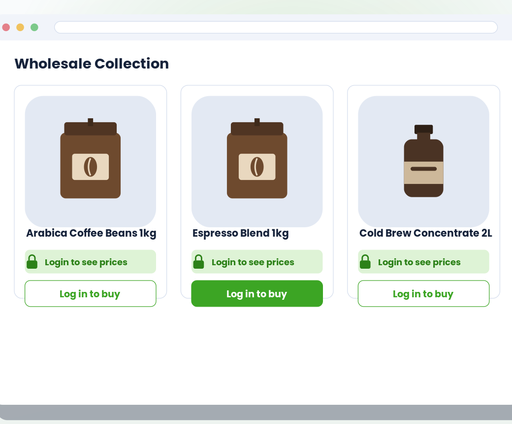 Store Lock & Hide Pricing — storefront view